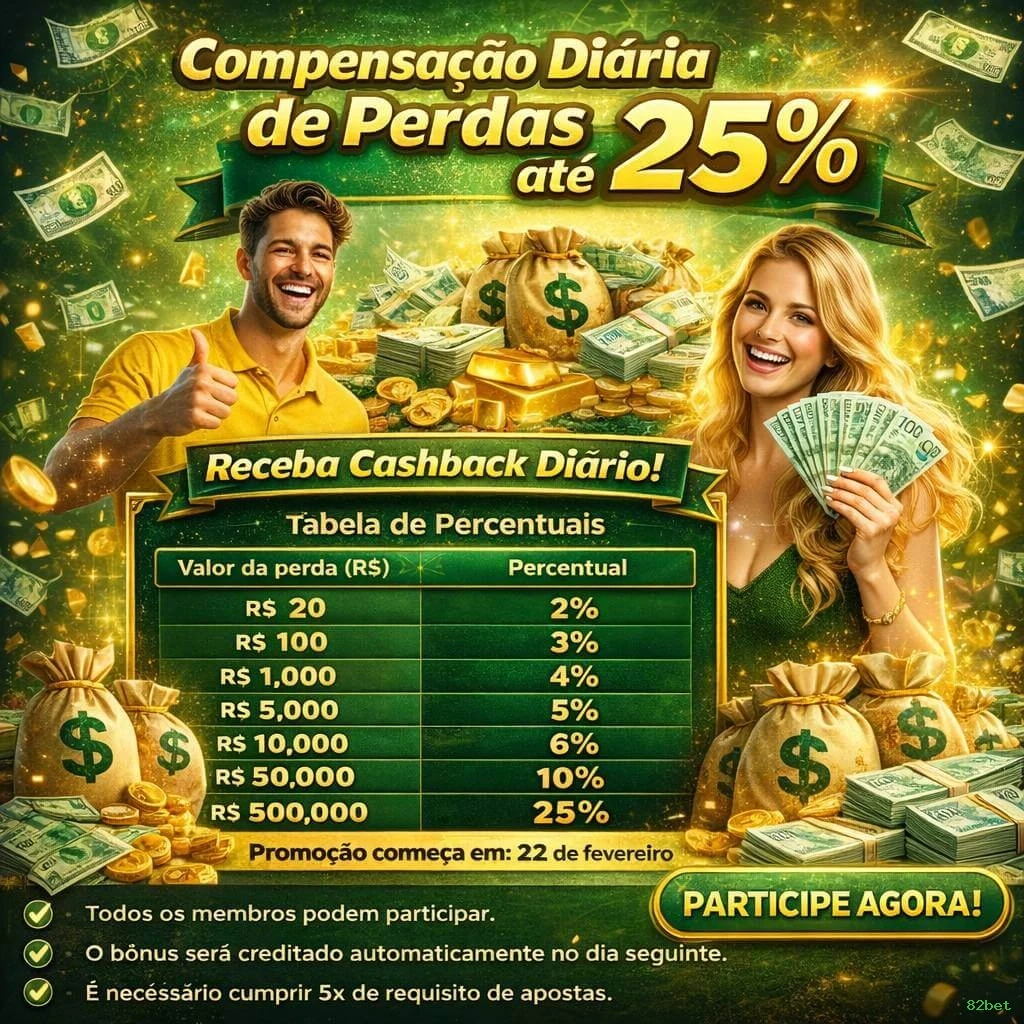 Cashback VIP 82bet - reembolso semanal